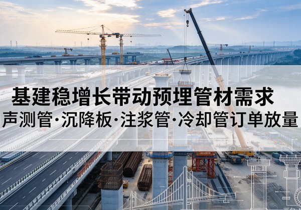 静乐基建稳增长带动预埋监测管材需求，声测管、沉降板、注浆管订单持续放量